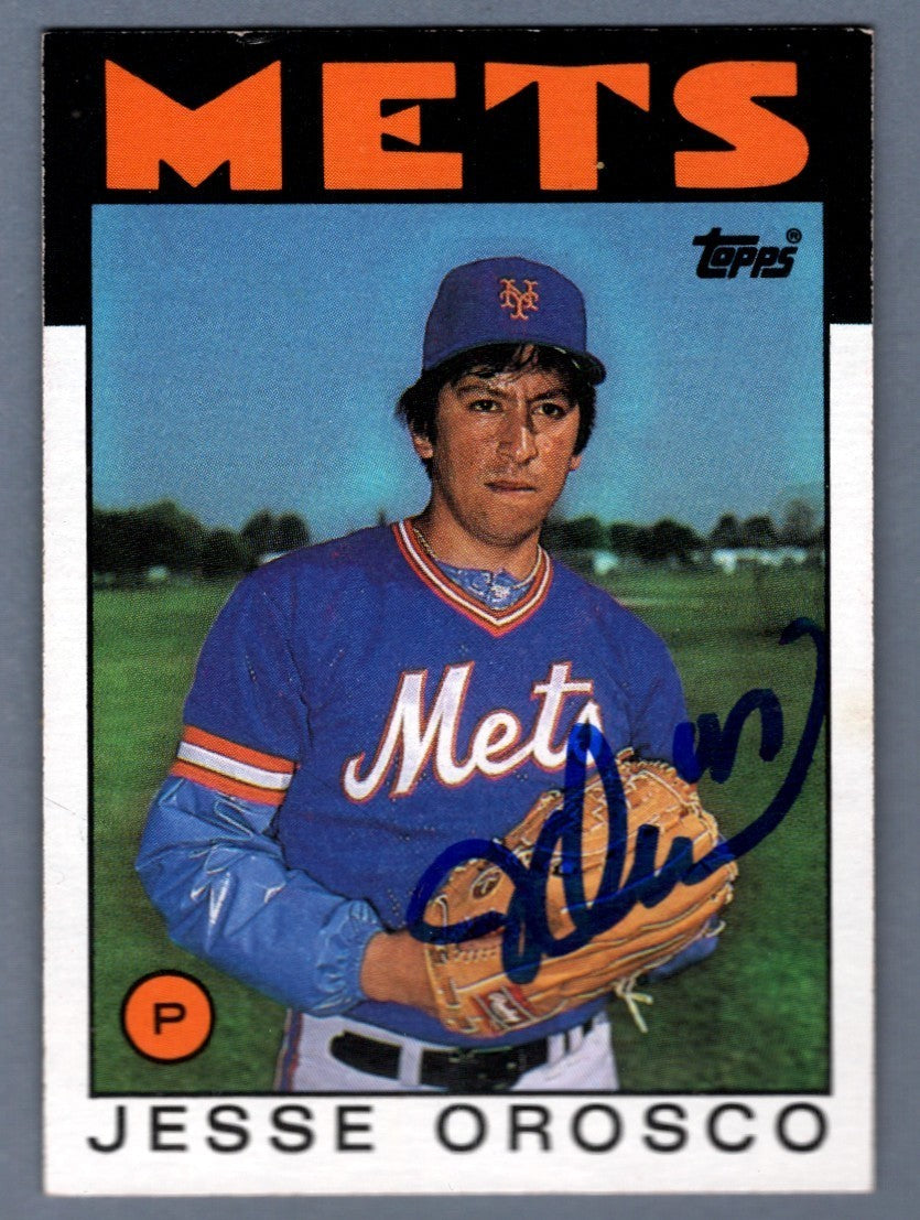 Jesse Orosco Signed 1986 Topps #465 LSCM Authenticated New York Mets-Powers Sports Memorabilia