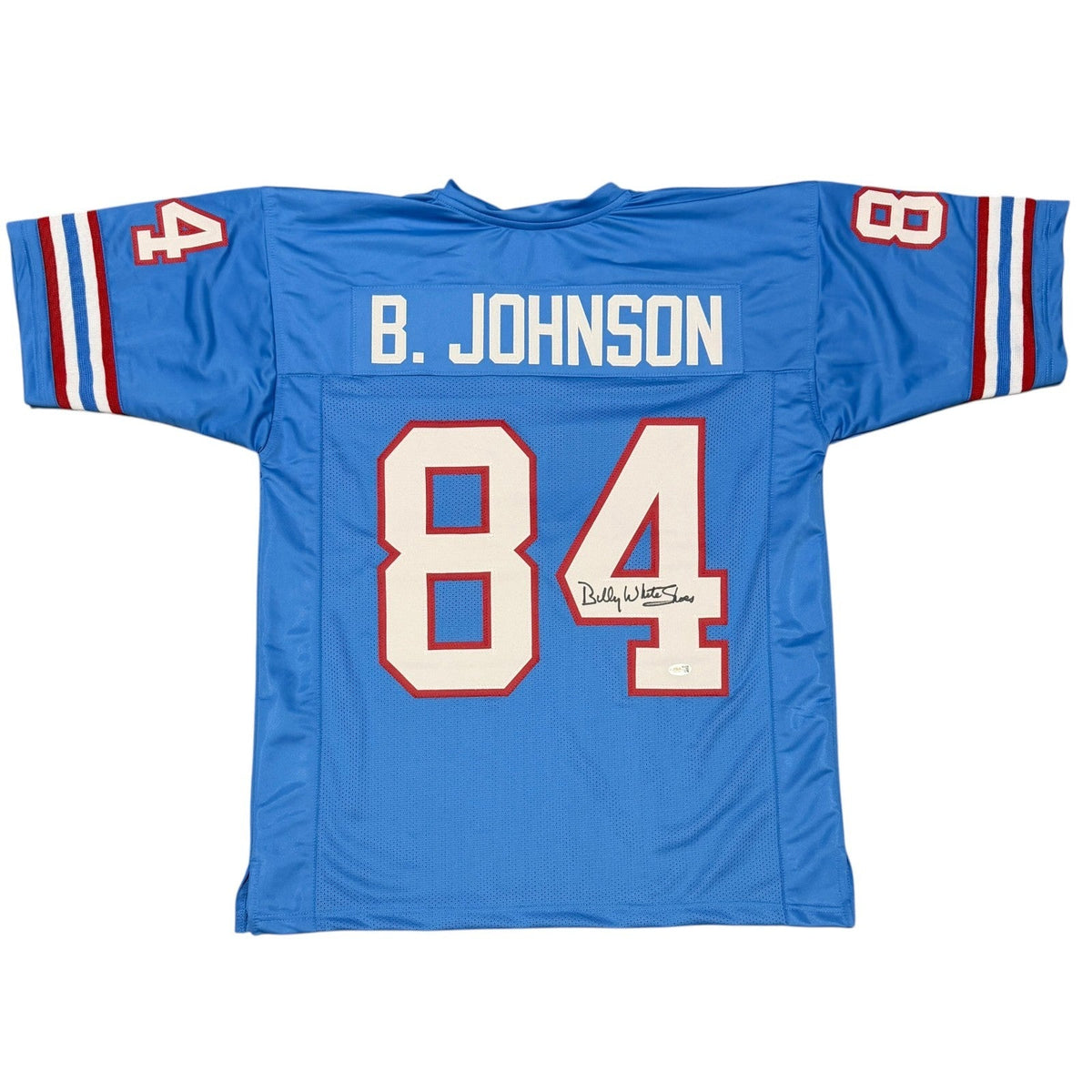 Billy White Shoes Johnson Signed Custom Jersey JSA Witness Authenticated-Powers Sports Memorabilia