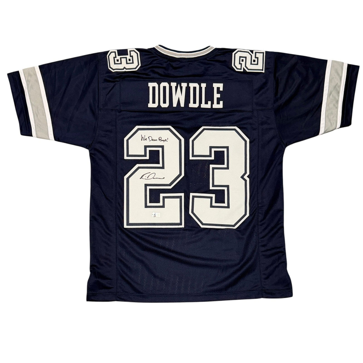 Rico Dowdle Signed Cowboys Custom Jersey w/ We Dem Boyz! Beckett Witness Authenticated-Powers Sports Memorabilia