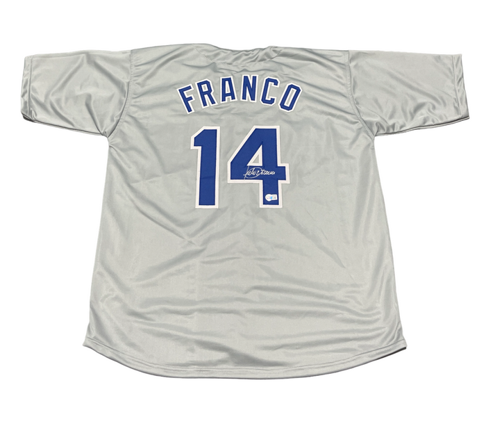 Julio Franco Signed Texas Rangers Custom Jersey Beckett Witness BAS COA-Powers Sports Memorabilia