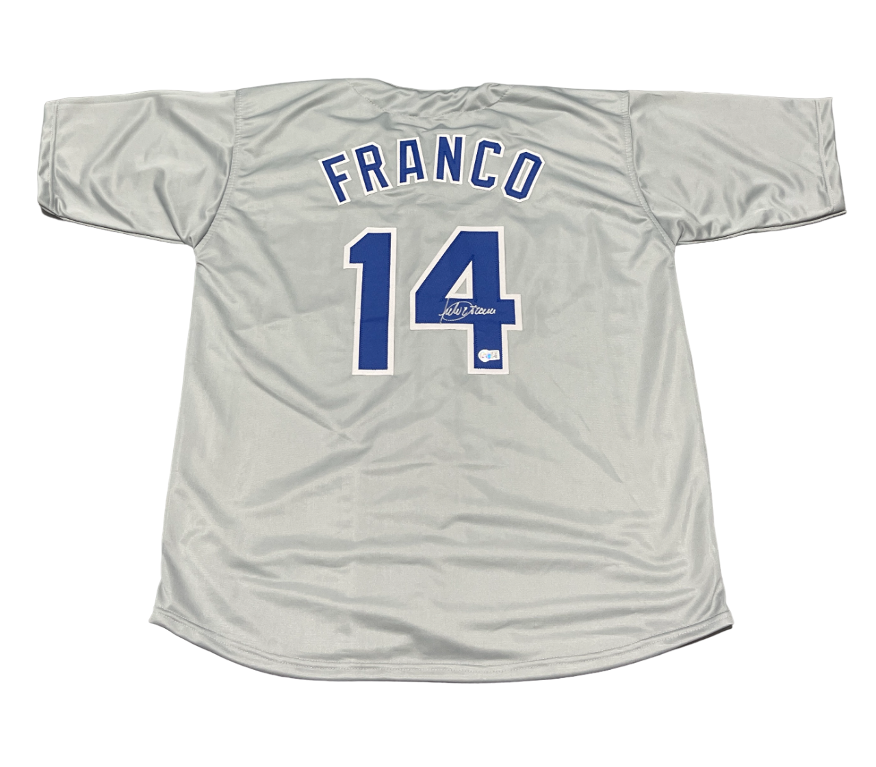 Julio Franco Signed Custom Jersey Beckett Witness Authenticated - Grey Jersey-Powers Sports Memorabilia