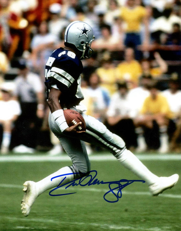 Drew Pearson Signed Dallas Cowboys 8x10 Photo LSCM Authenticated #3-Powers Sports Memorabilia