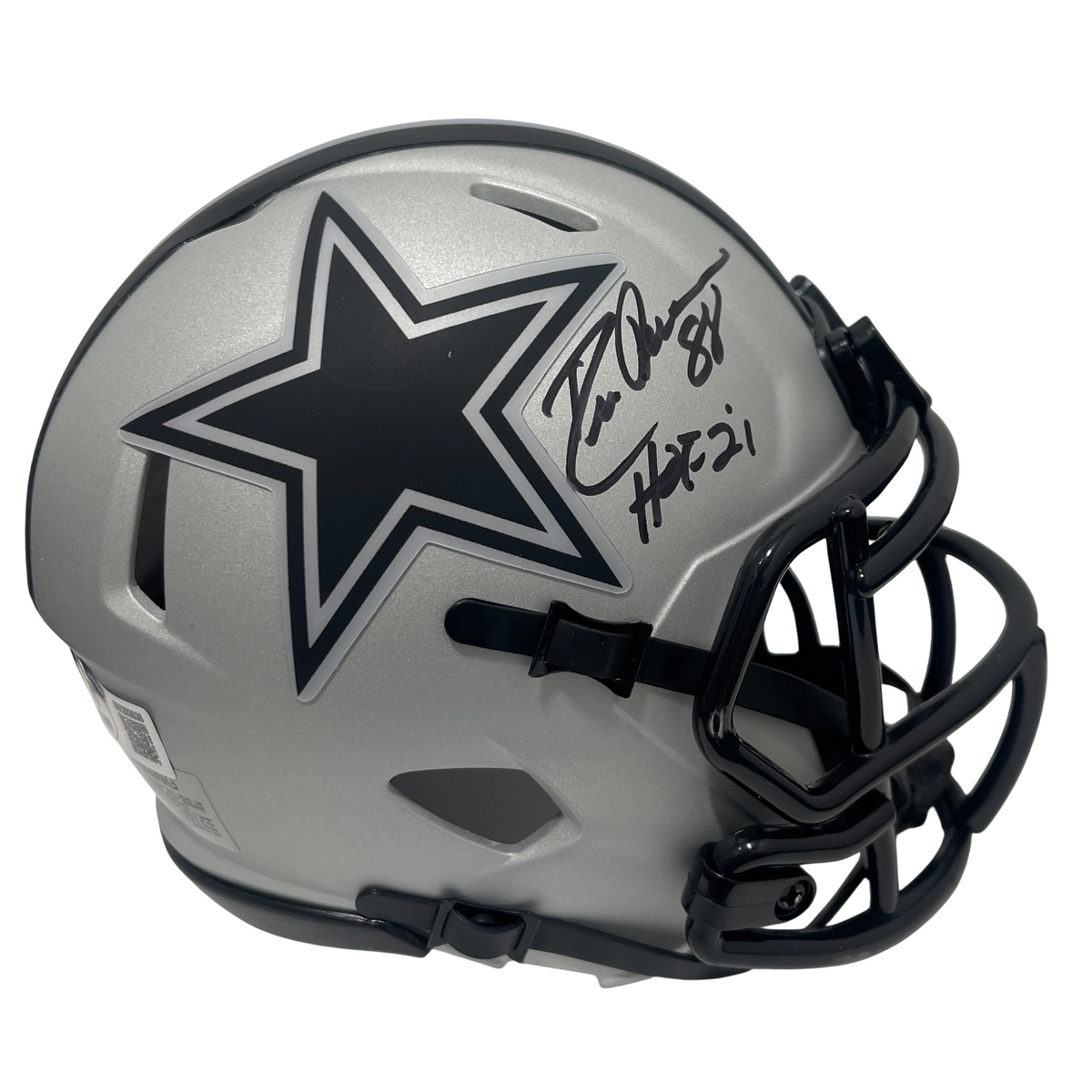 Drew Pearson Signed Cowboys Rave Mini Helmet w/ HOF 21 Beckett Witness Authenticated-Powers Sports Memorabilia