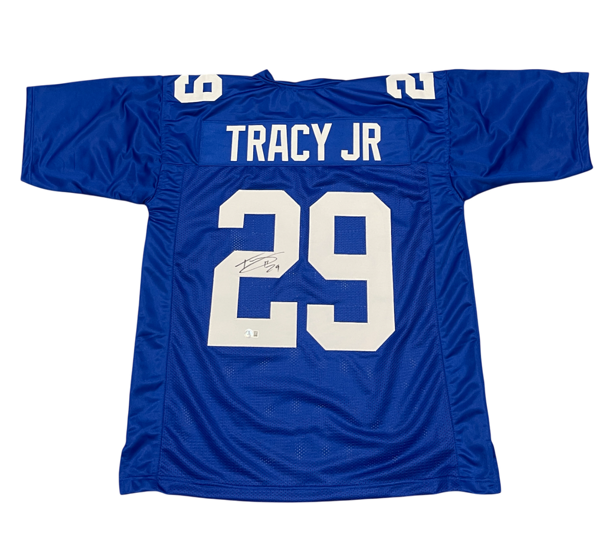 Tyrone Tracy Jr Signed Custom Jersey Beckett Witness Authenticated-Powers Sports Memorabilia