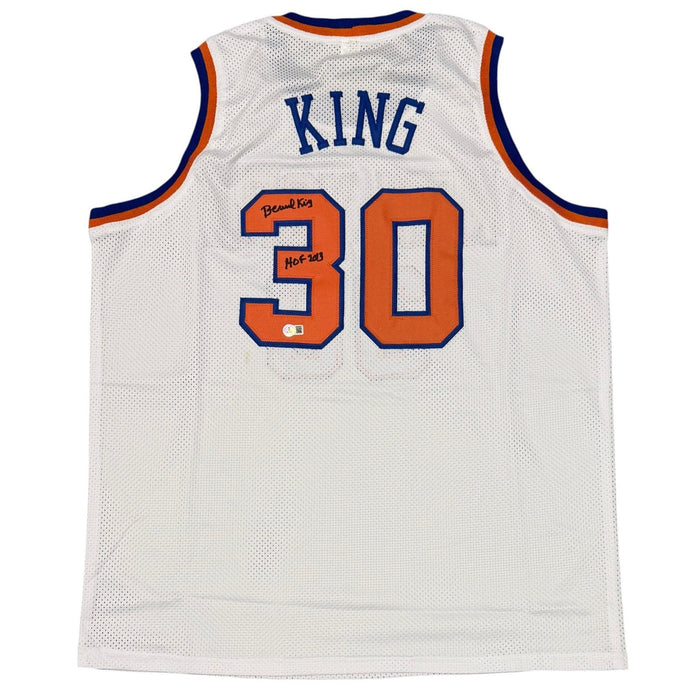 Bernard King Signed Custom Jersey w/ HOF 2013 Beckett W Beckett Authenticated - White Jersey-Powers Sports Memorabilia