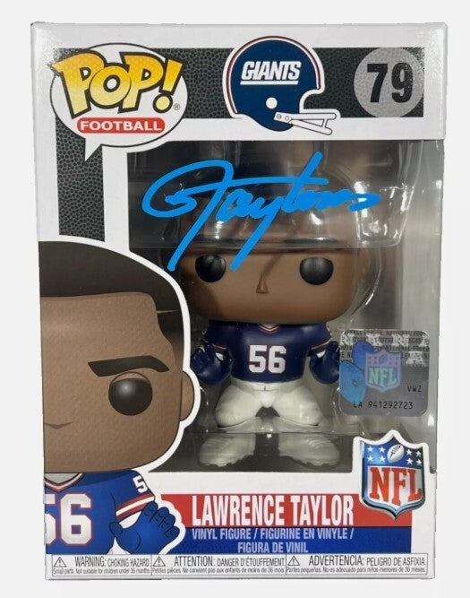 Lawrence Taylor Signed Auto New York Giants Funko Pop #79 Beckett Witness Authenticated-Powers Sports Memorabilia
