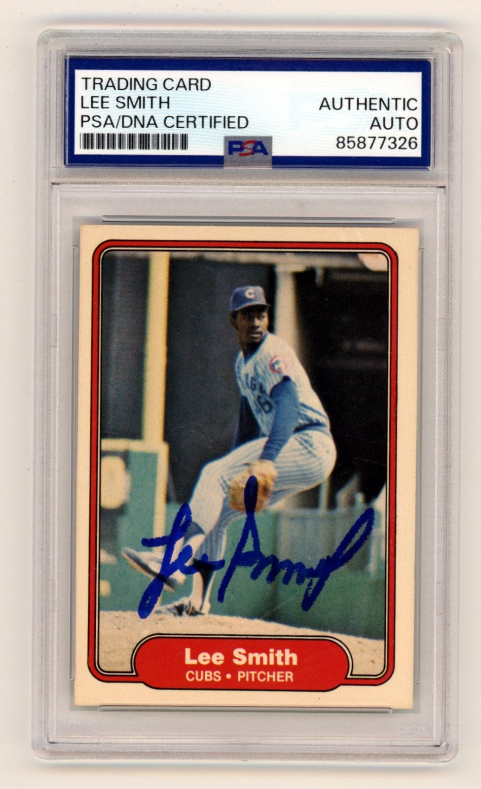 Lee Smith 1982 Fleer #603 Signed Auto Rookie RC PSA/DNA Authenticated Cubs HOF-Powers Sports Memorabilia