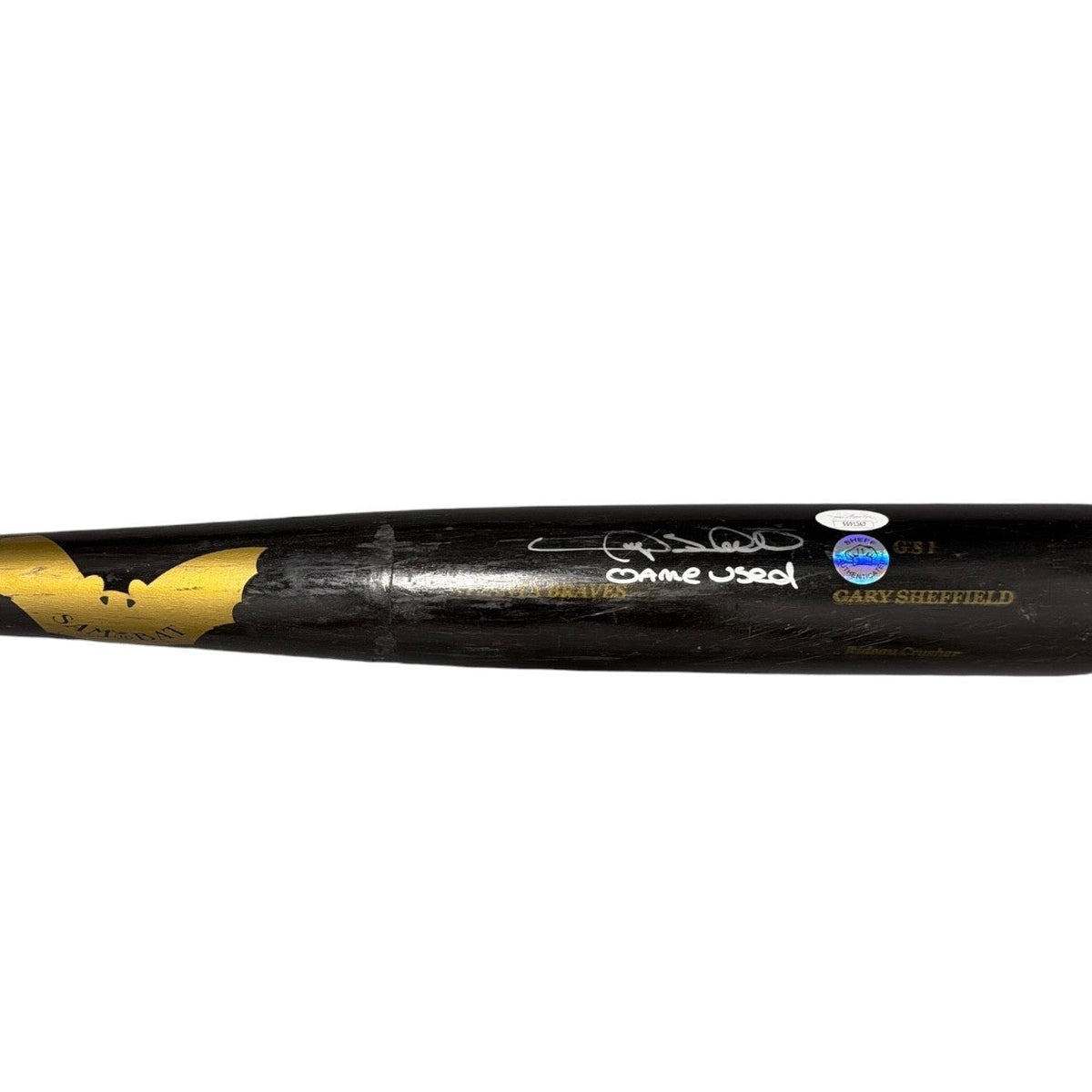 Gary Sheffield Signed Game Used Sam Bat Black Bat JSA COA Braves C-Powers Sports Memorabilia