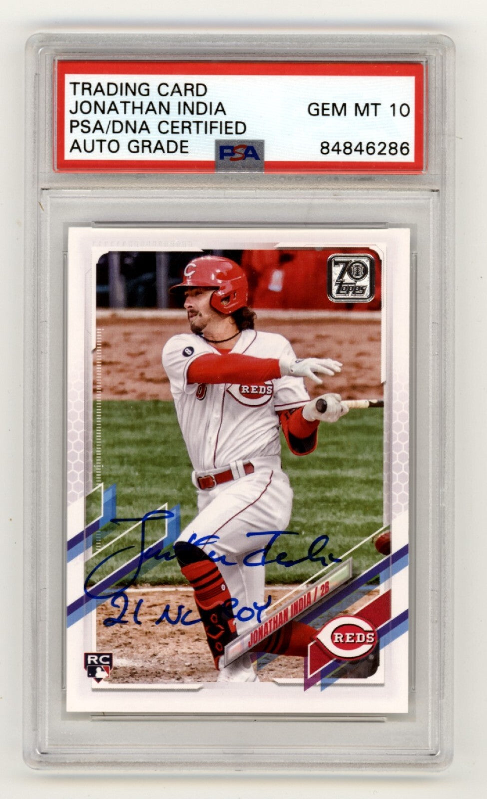 Jonathan India 2021 Topps Update #US286 Signed Rookie RC PSA 10 Auto ROY-Powers Sports Memorabilia
