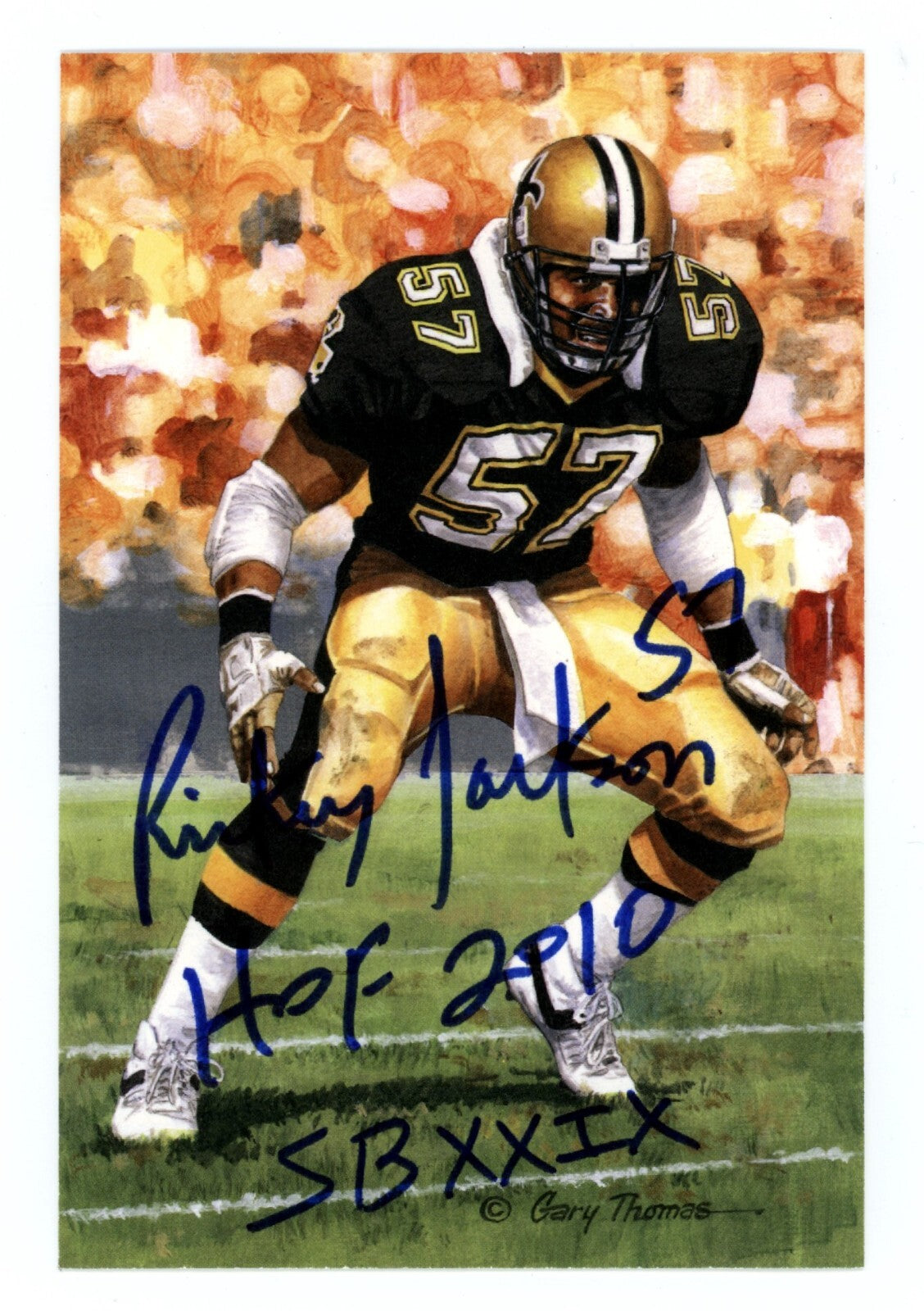 Rickey Jackson Signed Auto GLAC Goal Line Art Card 255 w/ 2 Ins TRISTAR HOLO Authenticated-Powers Sports Memorabilia