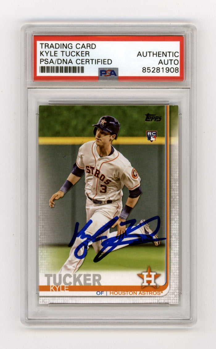 Kyle Tucker 2019 Topps Series 1 #60 Rookie Card RC Signed PSA Auto Astros-Powers Sports Memorabilia