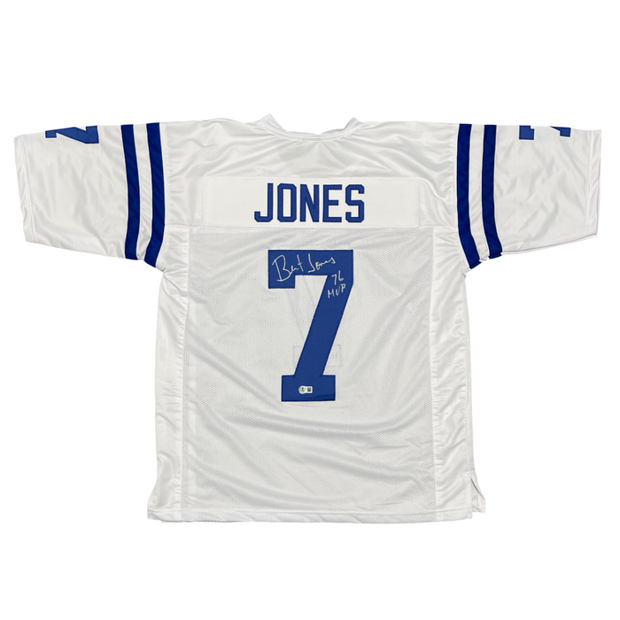 Bert Jones Signed Custom Jersey w/ 76 MVP Beckett Witness Authenticated - White Jersey-Powers Sports Memorabilia