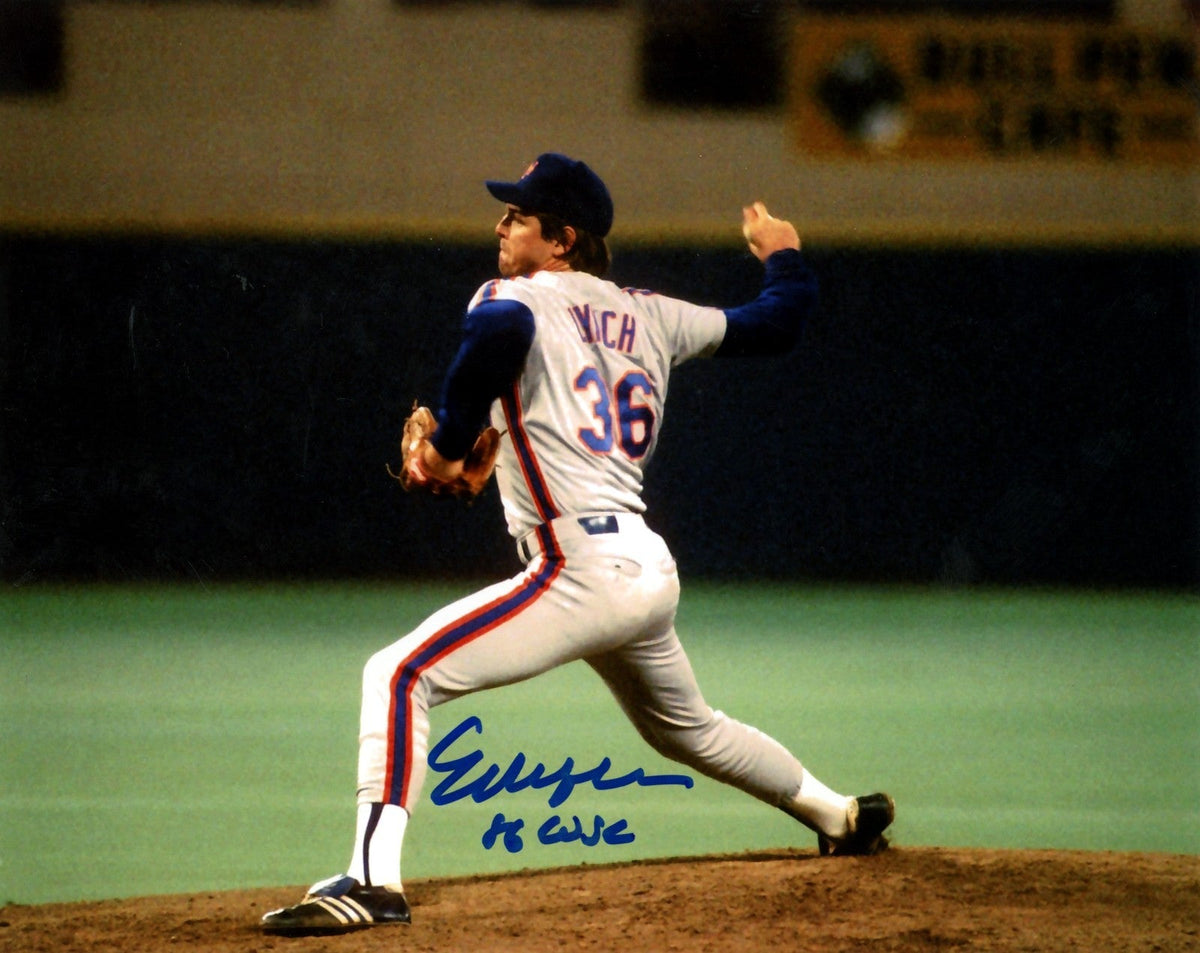 Ed Lynch Signed New York Mets 8x10 Photo w/ 86 WSC LSCM Authenticated #2-Powers Sports Memorabilia
