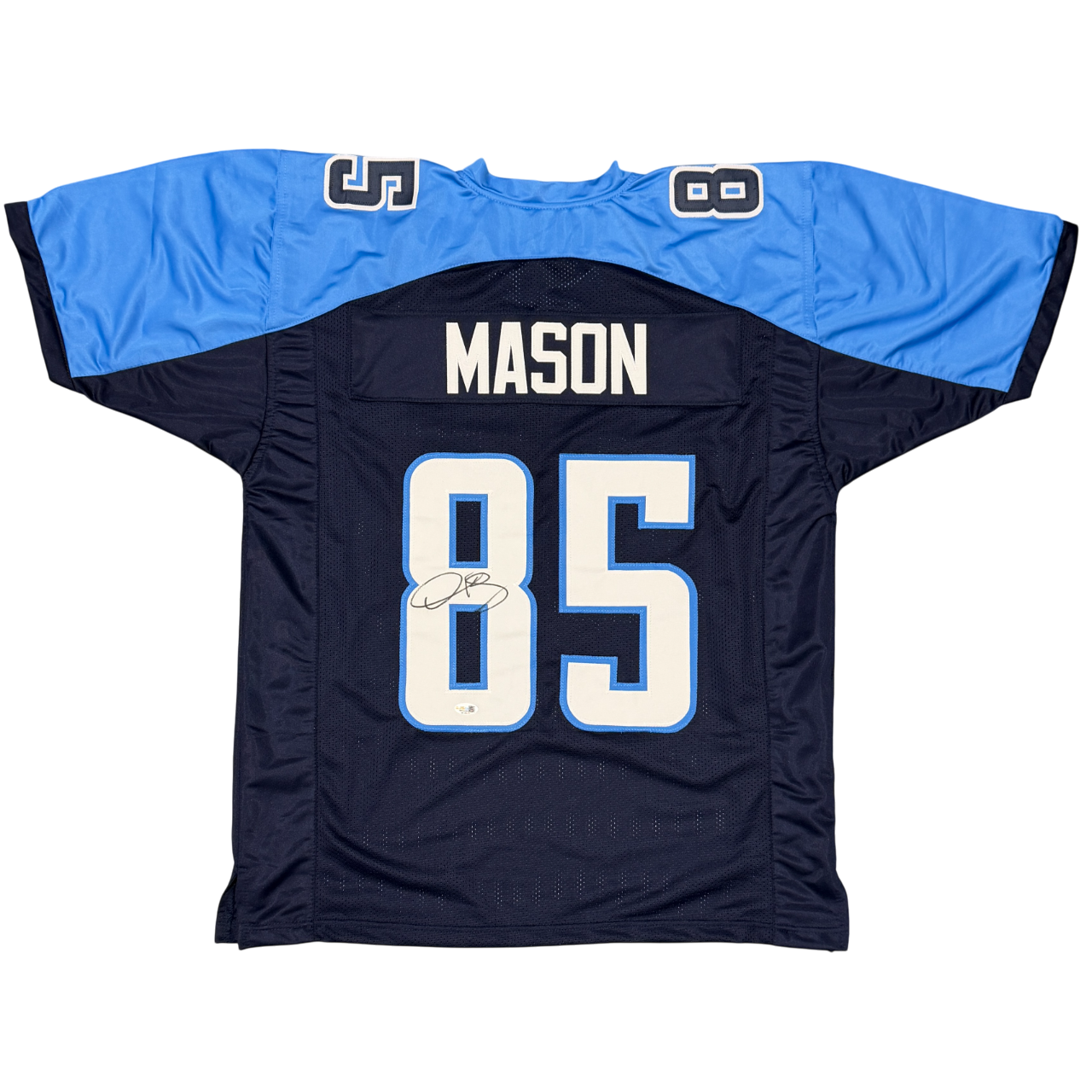 Derrick Mason Signed Custom Jersey JSA Witness Authenticated-Powers Sports Memorabilia
