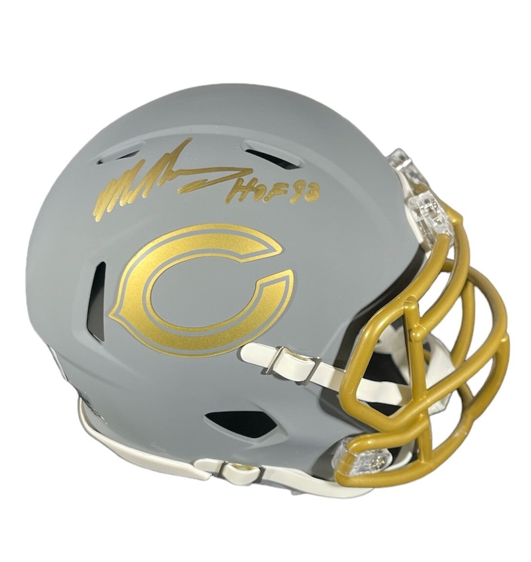 Mike Singletary Signed Bears Slate Mini Helmet HOF 98 Beckett Witness BAS COA-Powers Sports Memorabilia