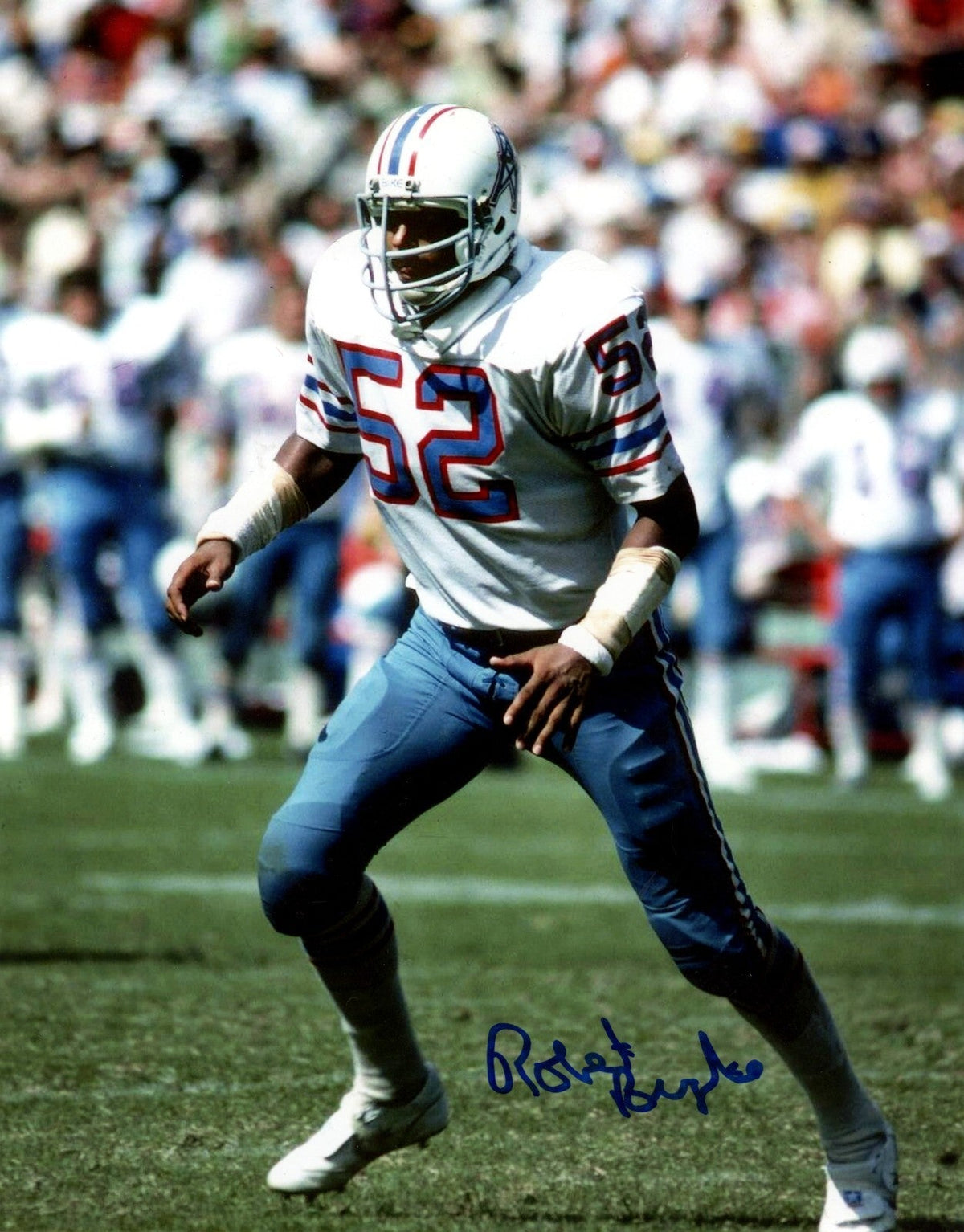 Robert Brazile Signed Houston Oilers 8x10 Photo LSCM Authenticated #3-Powers Sports Memorabilia