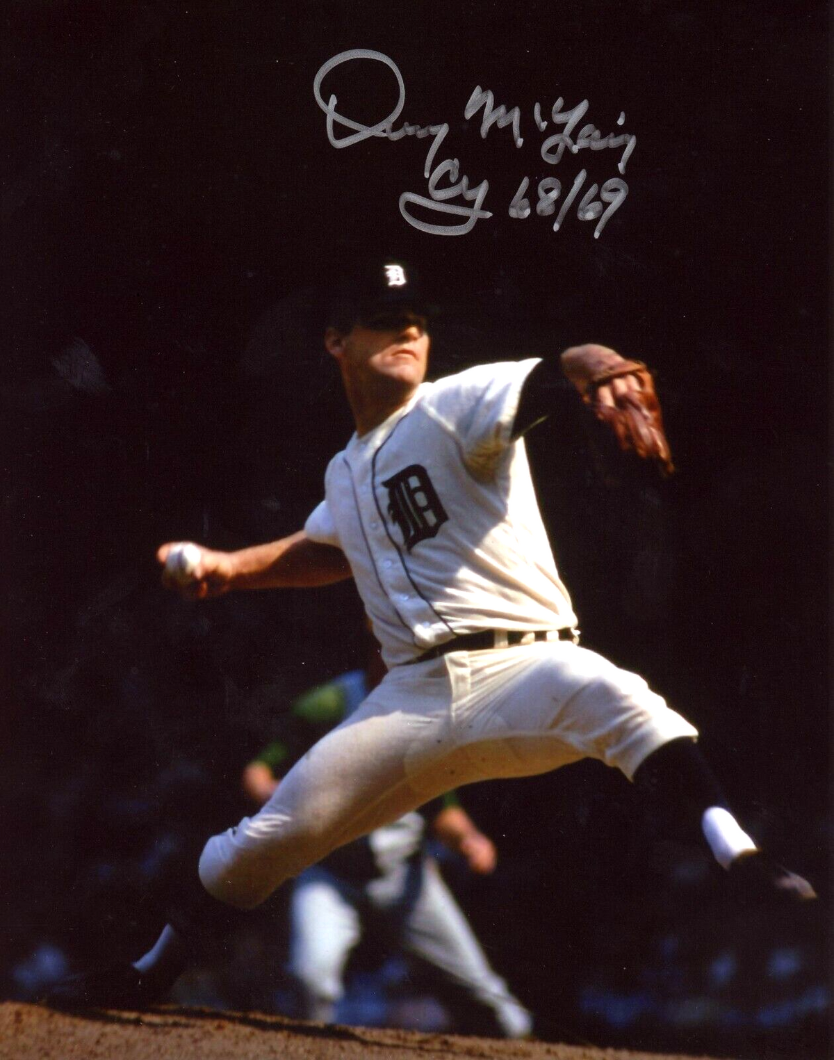 Denny McLain Signed Tigers 8x10 Photo w/ CY 68/69 LSCM Authenticated #2-Powers Sports Memorabilia