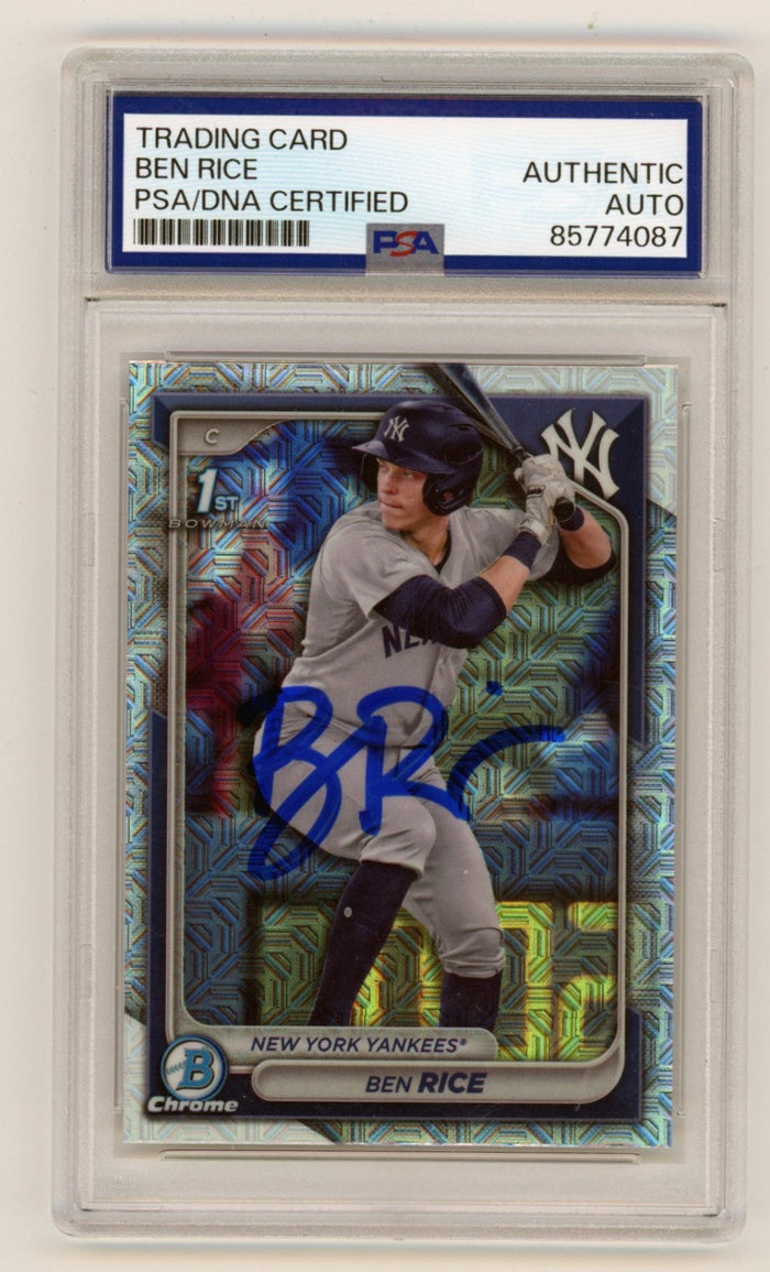 Ben Rice 2024 Bowman Chrome 1st Mega Mojo Refractor Signed RC PSA Auto Yankees-Powers Sports Memorabilia