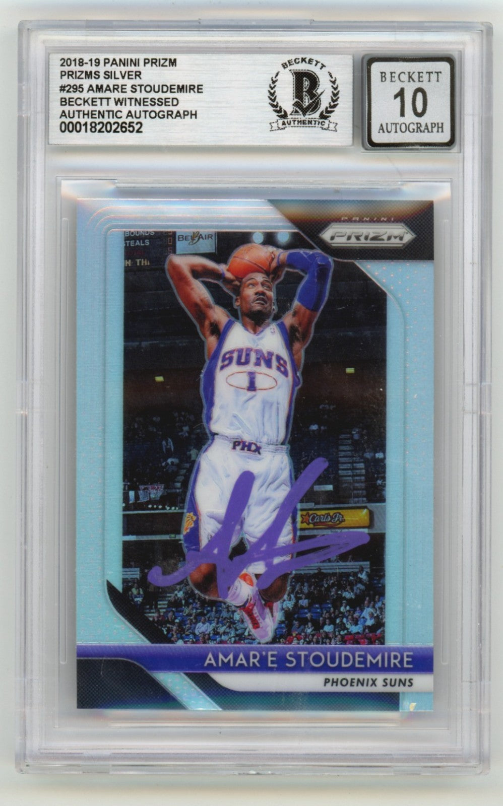Amar'e Stoudemire 2018-19 Panini Prizm #295 Silver Prizm Signed BGS 10 Auto-Powers Sports Memorabilia