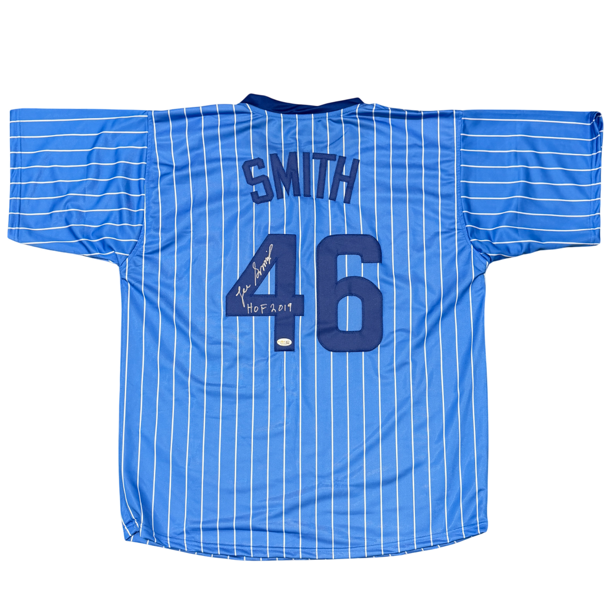 Lee Smith Signed Pinstripe Custom Jersey w HOF 2019 JSA Witness Authenticated-Powers Sports Memorabilia
