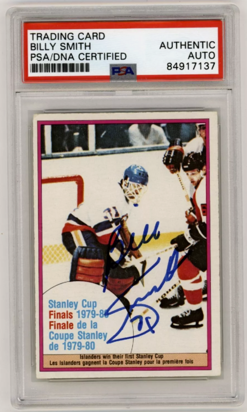 Billy Smith 1980-81 O-Pee-Chee OPC #264 SC Finals Signed PSA/DNA Authenticated HOF-Powers Sports Memorabilia