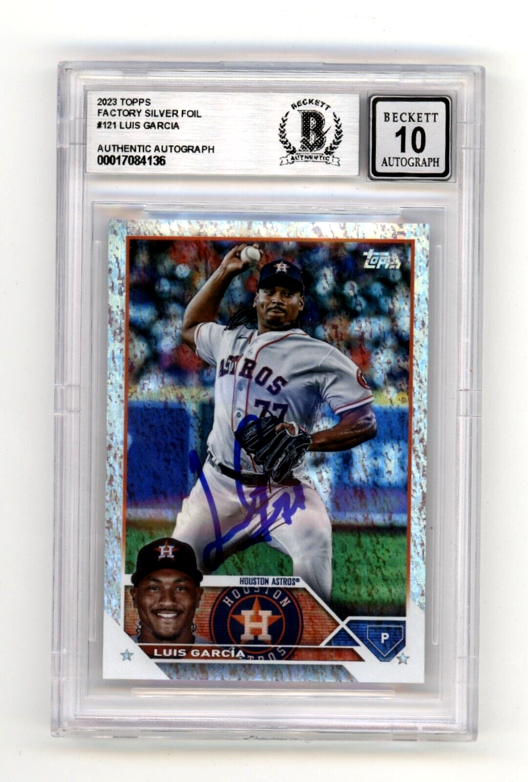 Luis Garcia 2023 Topps 121 Silver Foilboard #/426 Signed BAS BGS 10 Auto Astros-Powers Sports Memorabilia