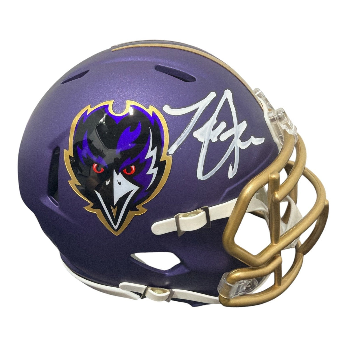 Terrell Suggs Signed Baltimore Ravens ALT Mini Helmet Beckett Witness BAS COA-Powers Sports Memorabilia