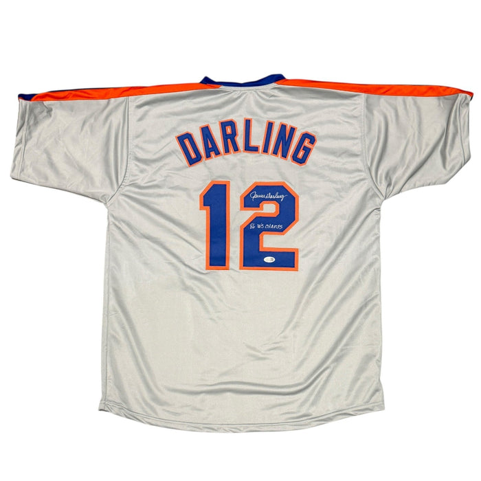 Ron Darling Signed New York Mets Custom Jersey w/ 86 WS Champs JSA Witness COA-Powers Sports Memorabilia