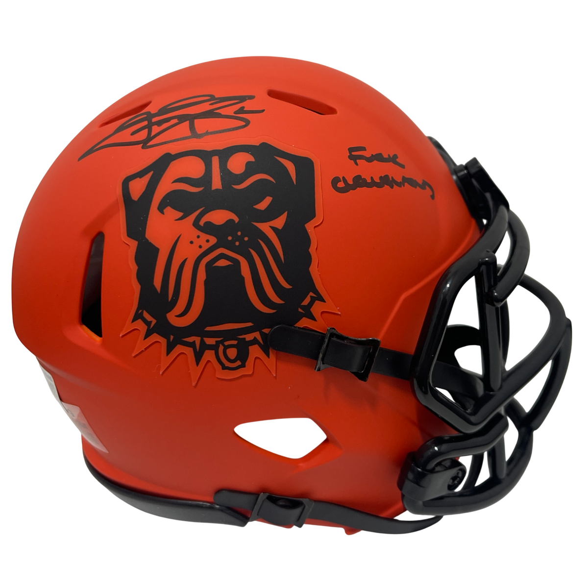 Johnny Manziel Signed Browns Rave Mini Helmet w F**K Cleveland Beckett W Beckett Authenticated-Powers Sports Memorabilia