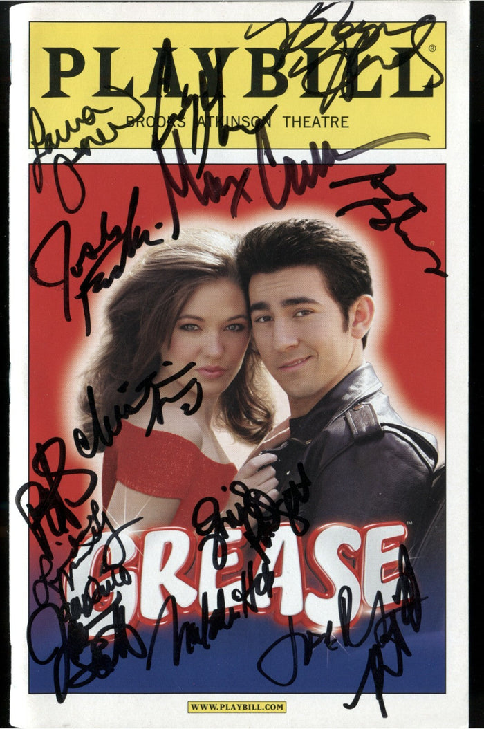 Osnes Crumm + Cast (x15) Signed Auto Autographed Grease Broadway Playbill Authenticated A-Powers Sports Memorabilia