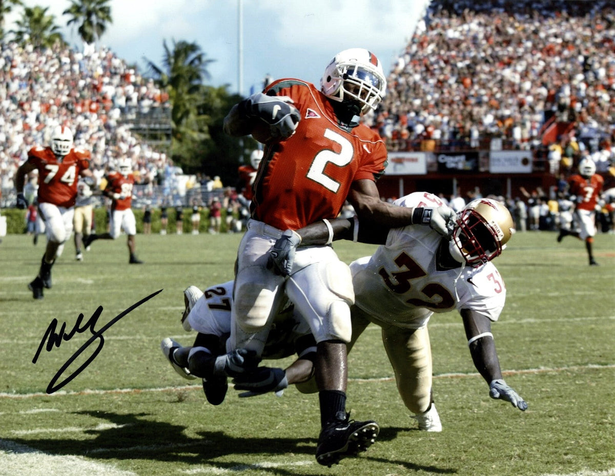 Willis McGahee Signed Autographed Miami Hurricanes 8x10 Photo LSCM COA #4-Powers Sports Memorabilia