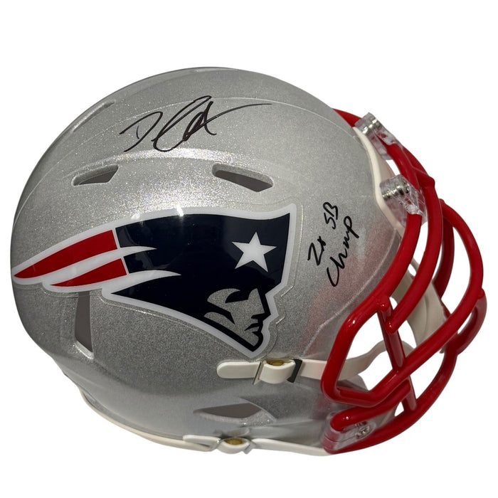 David Andrews Signed Patriots Speed Mini Helmet w/ 2x SB Champ JSA Witness Authenticated-Powers Sports Memorabilia