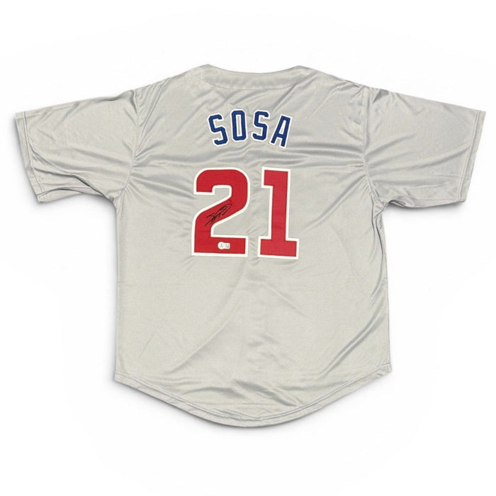 Sammy Sosa Signed Custom Jersey Beckett Witness Authenticated-Powers Sports Memorabilia