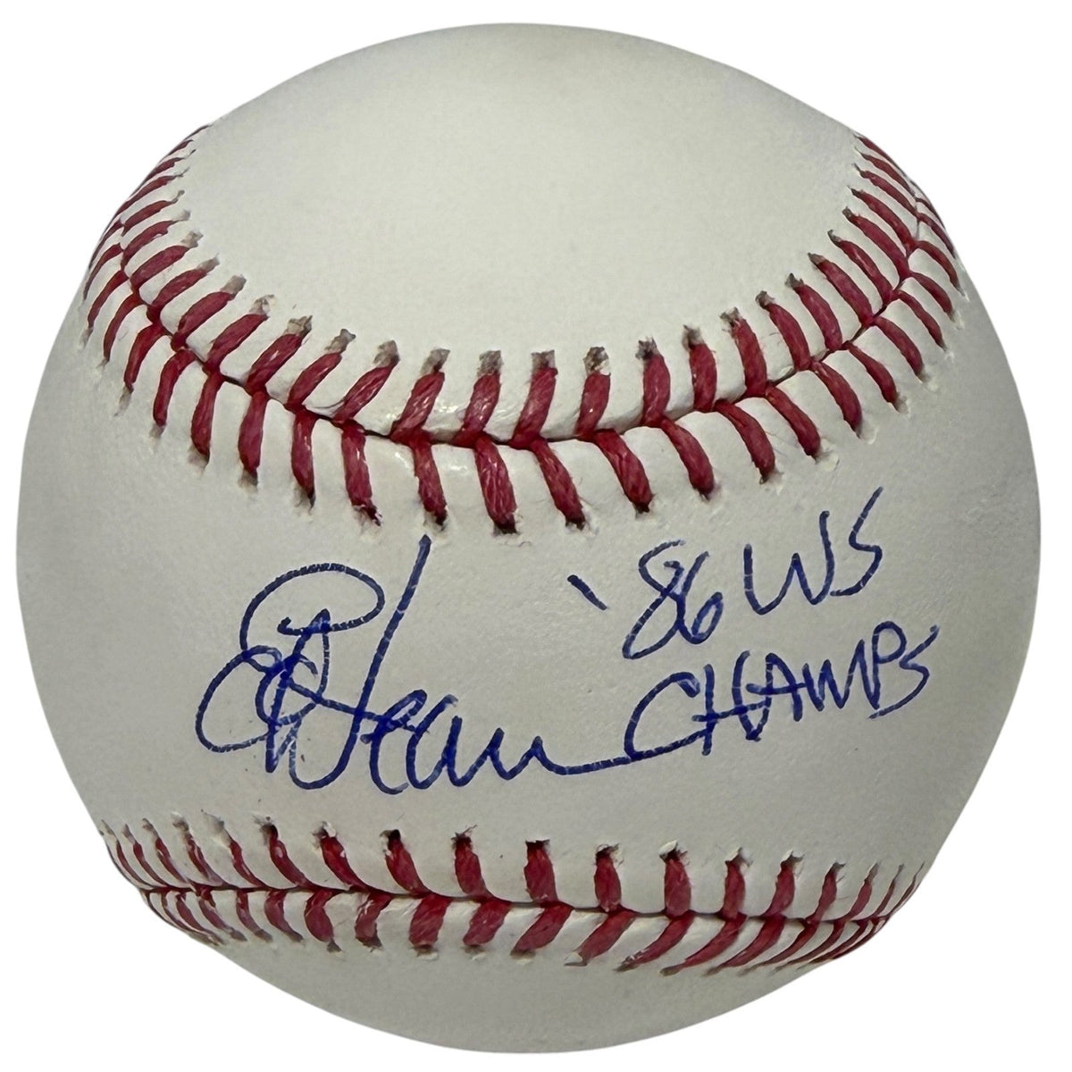 Ed Hearn Signed ROMLB Baseball w/ 86 WS Champs Insc JSA Witness Authenticated-Powers Sports Memorabilia