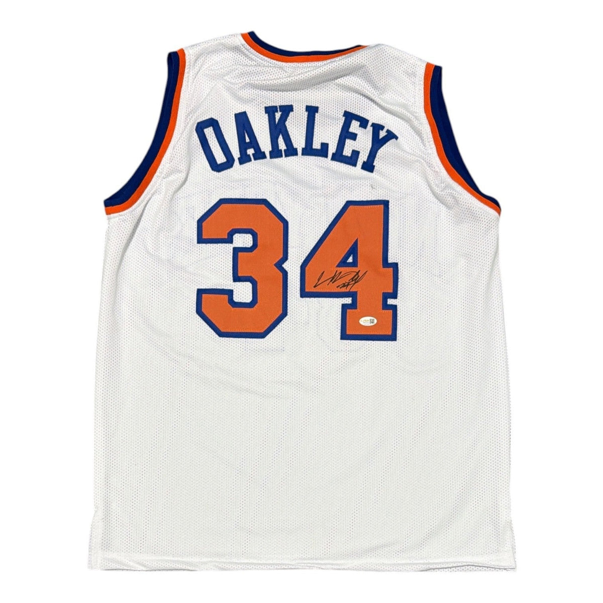 Charles Oakley Signed Custom Jersey JSA Witness Authenticated-Powers Sports Memorabilia