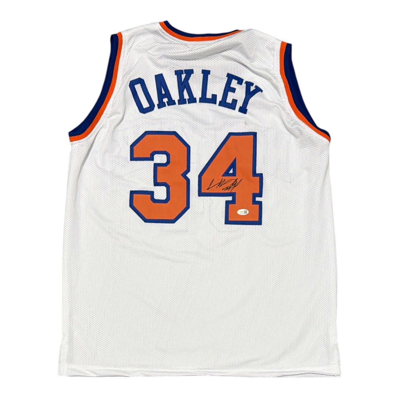 Charles Oakley Signed Custom Jersey JSA Witness Authenticated-Powers Sports Memorabilia