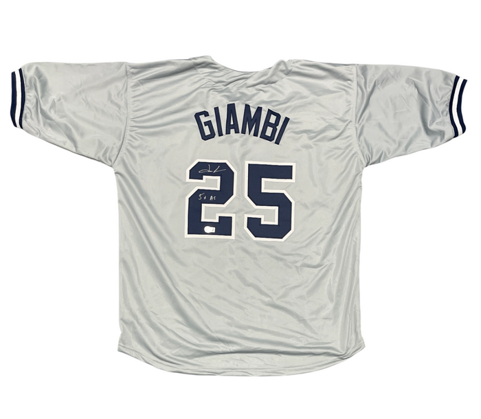 Jason Giambi Signed New York Yankees Custom Jersey w/ 5x AS Beckett BAS COA-Powers Sports Memorabilia