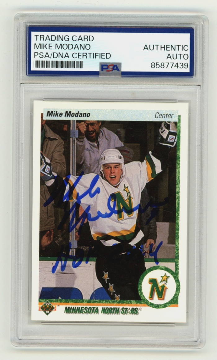 Mike Modano 1990-91 Upper Deck Signed Auto RC w/ HOF 2014 PSA/DNA Authenticated-Powers Sports Memorabilia