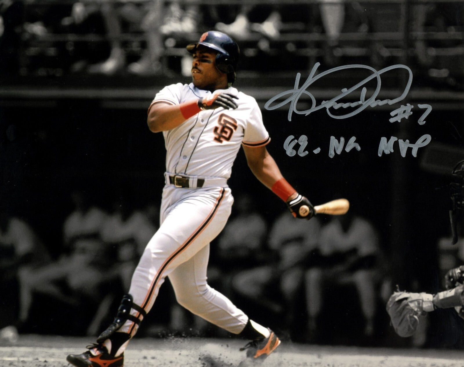 Kevin Mitchell Signed San Francisco Giants 8x10 Photo w/ 89 NL MVP LSCM Authenticated #1-Powers Sports Memorabilia