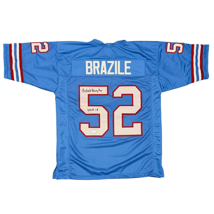 Robert Brazile Signed Custom Jersey w/ HOF 18 JSA Witness Authenticated-Powers Sports Memorabilia