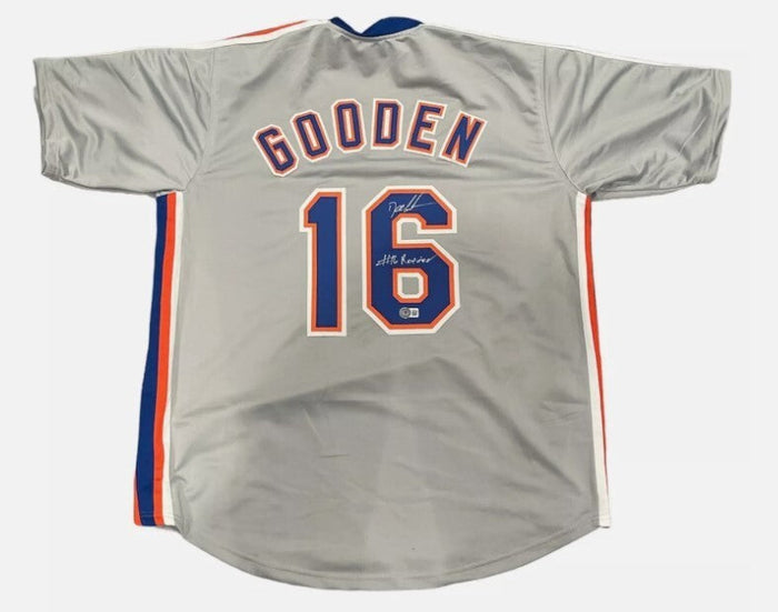Doc Gooden Signed New York Mets Custom Jersey w/ #16 Retired Beckett W BAS COA-Powers Sports Memorabilia