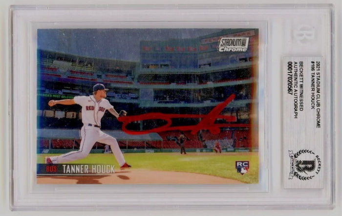 Tanner Houck 2021 Stadium Club Chrome #186 Signed Rookie RC Beckett BAS BGS Auto-Powers Sports Memorabilia