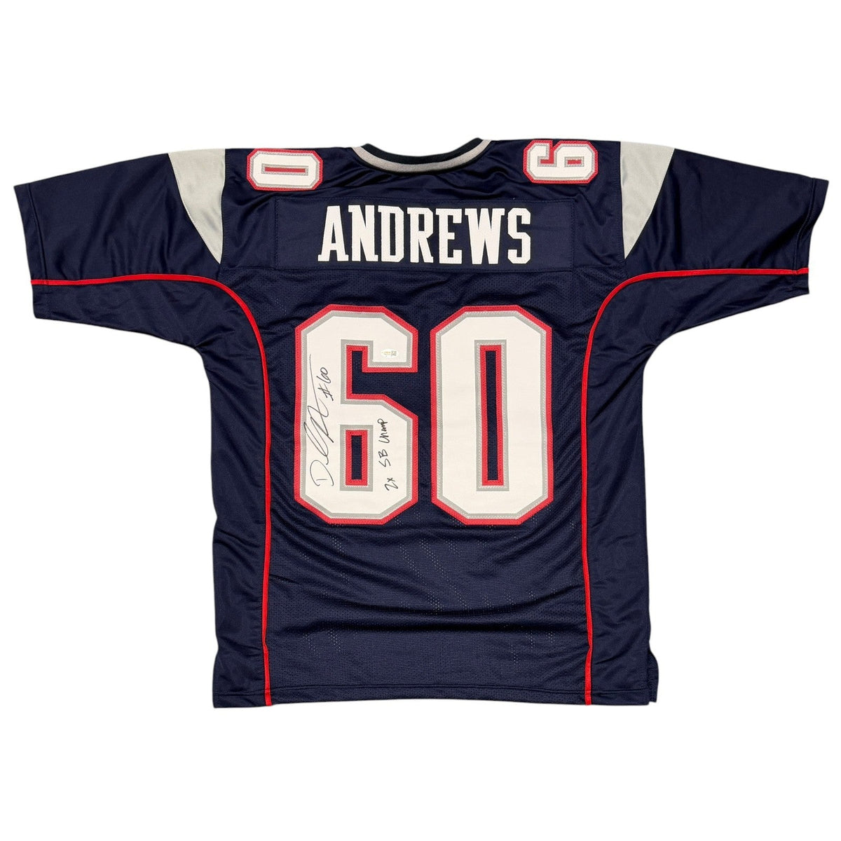 David Andrews Signed Custom Jersey w/ 2x SB Champ JSA Witness Authenticated-Powers Sports Memorabilia