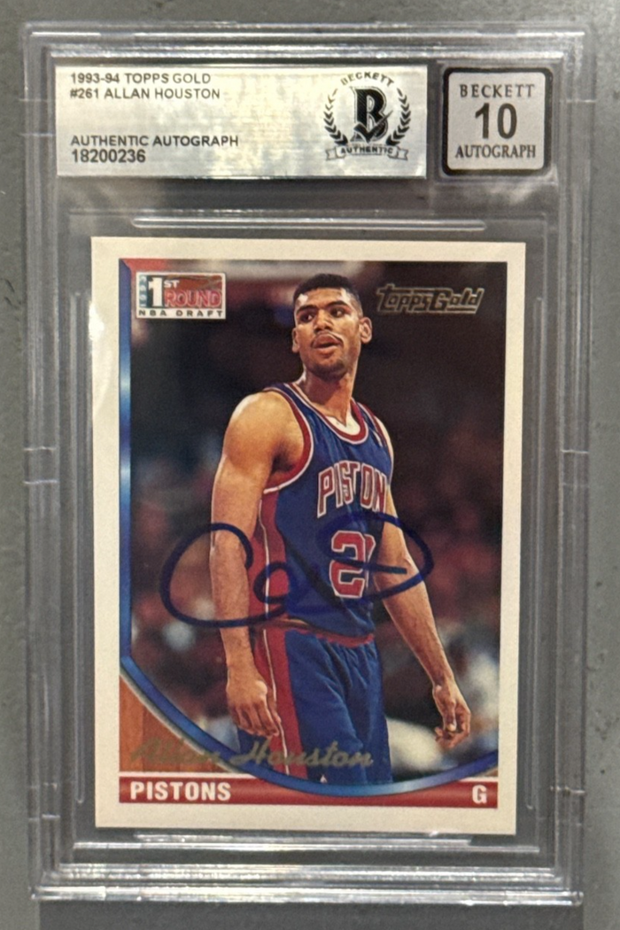 Allan Houston 1993-94 Topps Gold #261 Signed Rookie RC Beckett BGS 10 Auto-Powers Sports Memorabilia