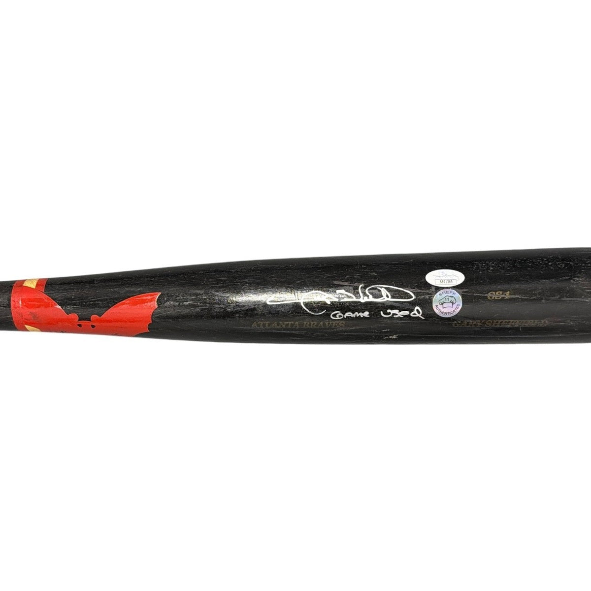 Gary Sheffield Signed Game Used Sam Bat Black Bat JSA COA Braves A-Powers Sports Memorabilia