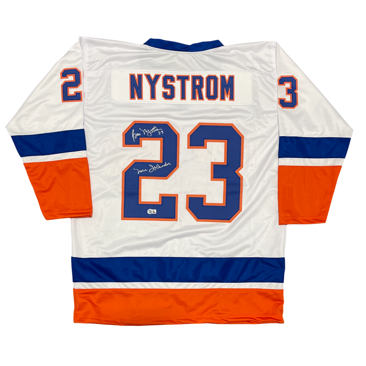Bob Nystrom Signed Islanders Custom Jersey w/ Mr Islander Beckett W BAS COA-Powers Sports Memorabilia