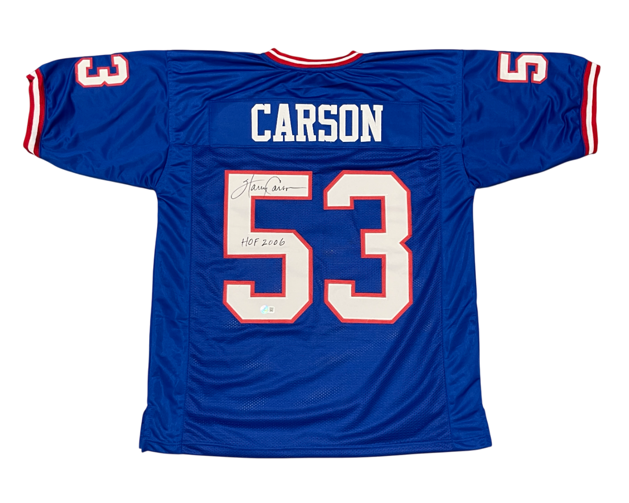 Harry Carson Signed Custom Jersey w/ HOF 2006 Beckett W Beckett Authenticated-Powers Sports Memorabilia