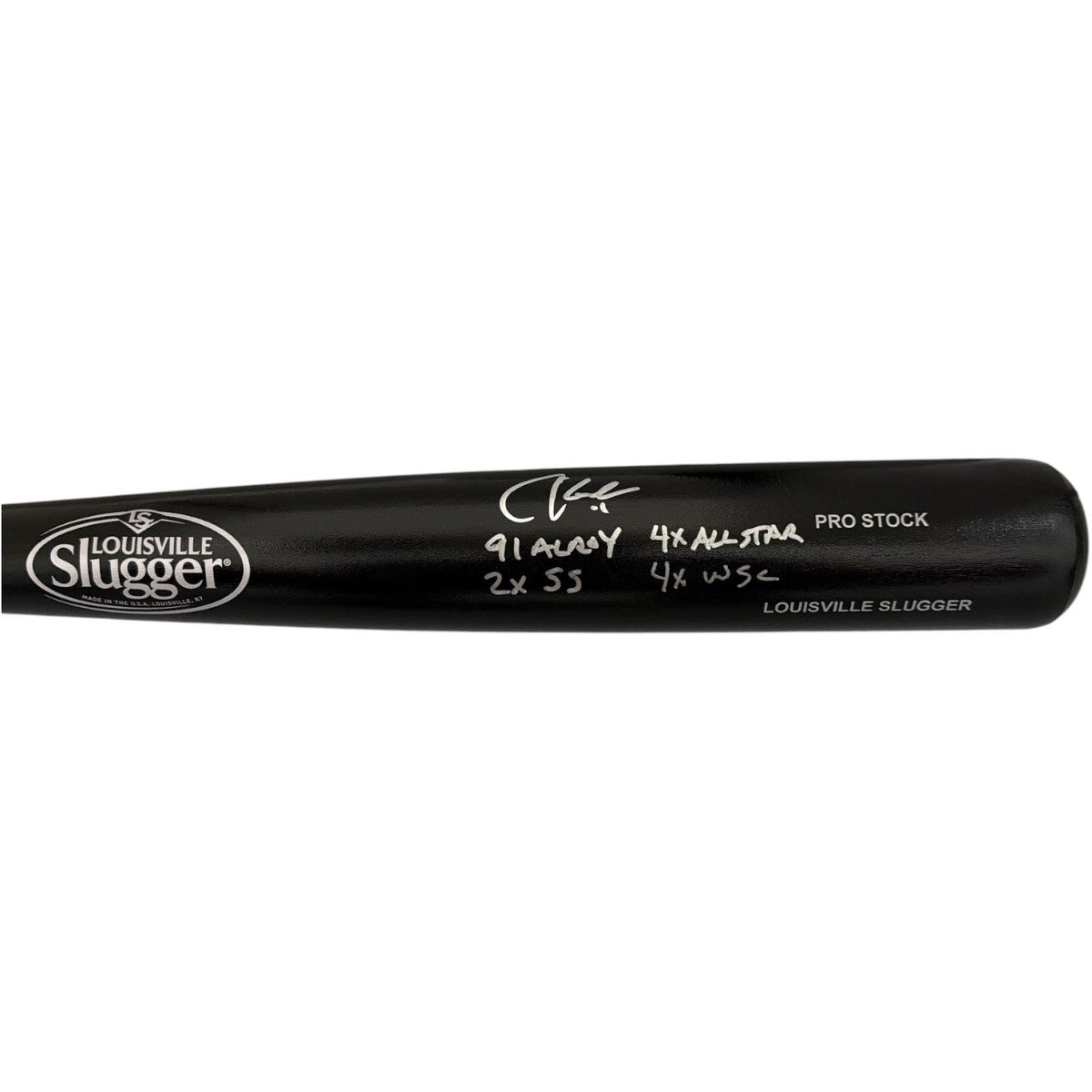 Chuck Knoblauch Signed Louisville Slugger Black Bat w/ 4 Insc JSA Witness COA-Powers Sports Memorabilia