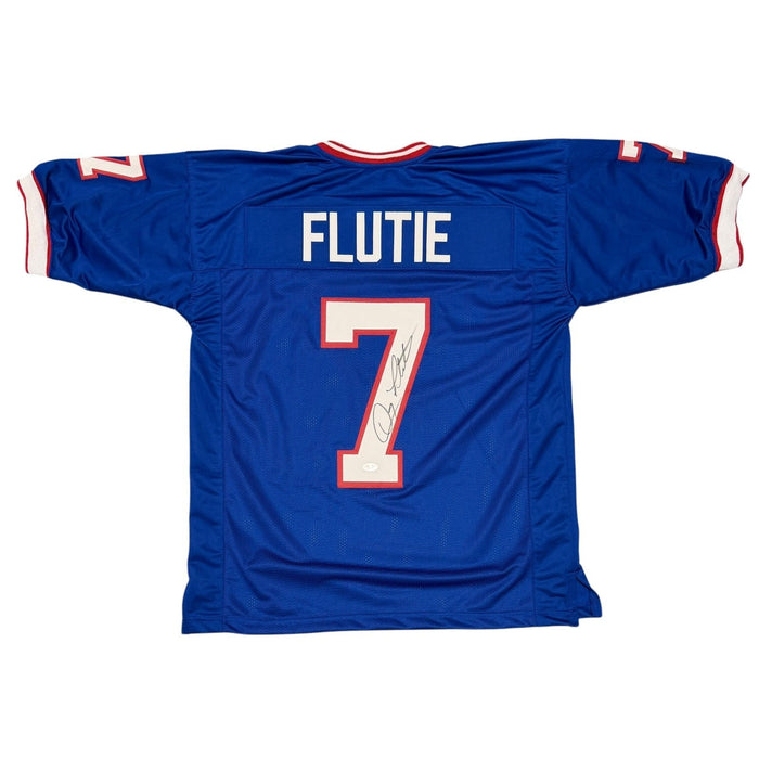 Doug Flutie Signed Custom Jersey JSA Witness Authenticated - Blue Jersey-Powers Sports Memorabilia