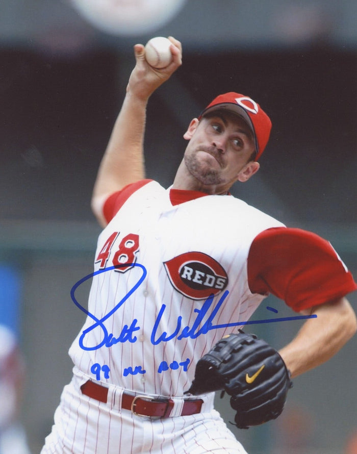 Scott Williamson Signed Cincinnati Reds 8x10 Photo w/ 99 NL ROY LSCM Authenticated-Powers Sports Memorabilia